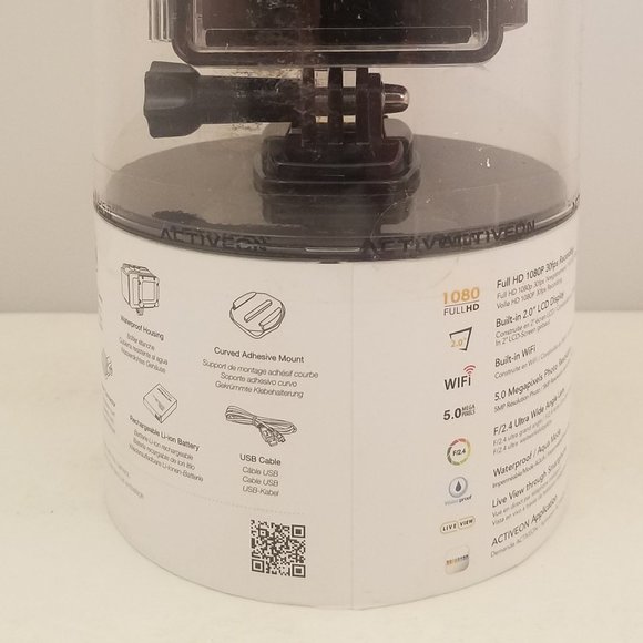 Action Camera Bundle ACTIVEON CX Camera Selfie Stick 8 GB Micro SD Card - Picture 4 of 12